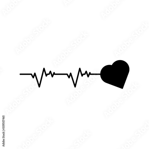 Heart beat icon in isolated on background. symbol for your web site design Heart beat icon logo, app, Heart beat icon Vector illustration.
