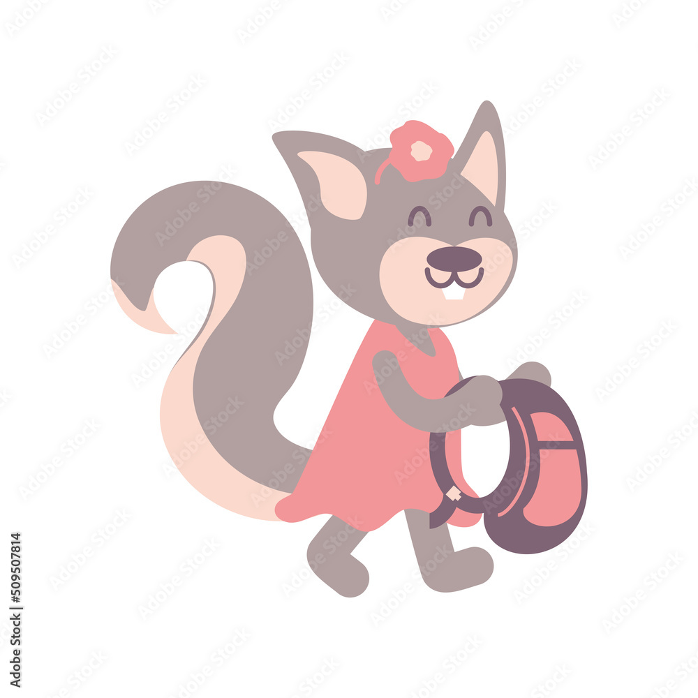 female squirrel with backpack female squirrel with backpack