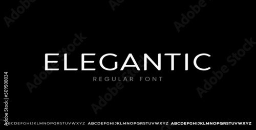 Modern Elegant Regular Font. Regular, Semi Bold, Bold. Typography urban style alphabet fonts for fashion, sport, technology, digital, movie, logo design, vector illustration