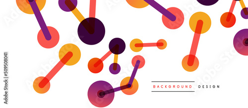 Abstract background. Round dots connected by lines. Trendy techno business template for wallpaper, banner, background or landing