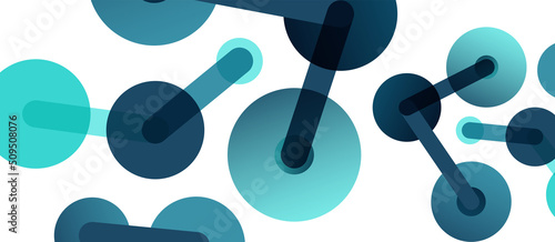 Abstract background. Round dots connected by lines. Trendy techno business template for wallpaper, banner, background or landing