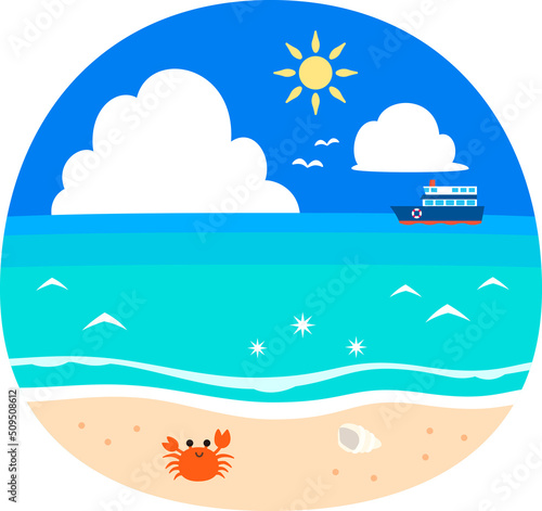 夏の海、ビーチ