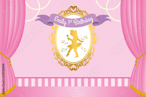 Royal Party Banner with cute ballerina