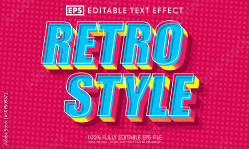 Wallpaper Mural Retro style editable text effect Torontodigital.ca