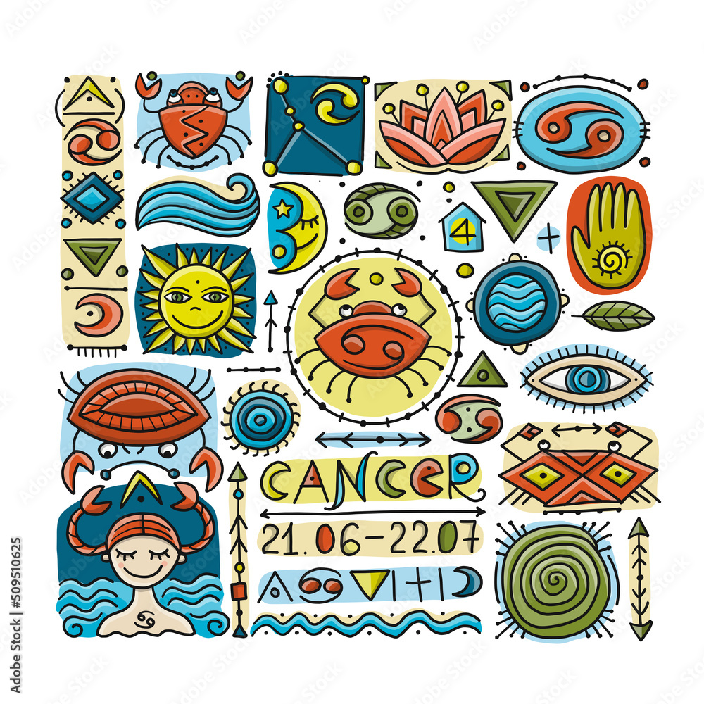 Cancer Zodiac Sign. Pattern for your design Cancer Zodiac Sign. Pattern for your design