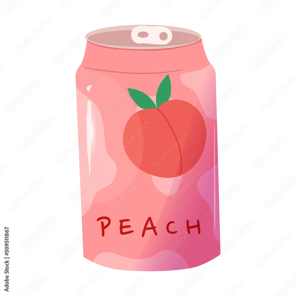 Fototapeta premium Cute delicious drinks with peach flavors