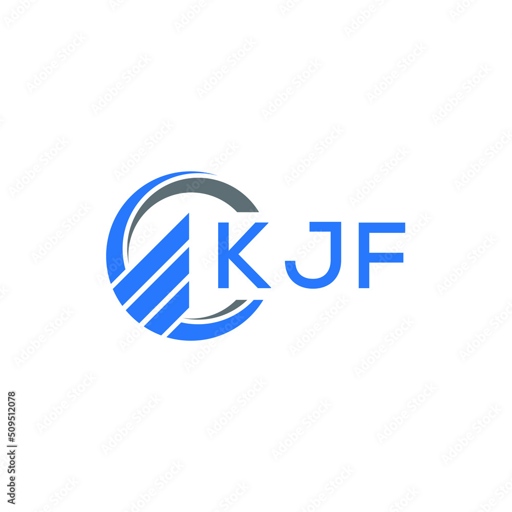 KJF Flat accounting logo design on white background. KJF creative initials Growth graph letter logo concept. KJF business finance logo design. KJF Flat accounting logo design on white background. KJF creative initials Growth graph letter logo concept. KJF business finance logo design.