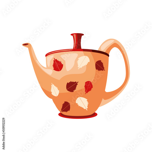 teapot with leaf