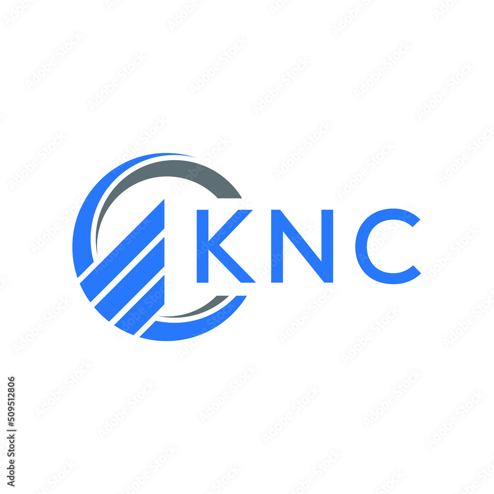 KNC Flat accounting logo design on white  background. KNC creative initials Growth graph letter logo concept. KNC business finance logo design.