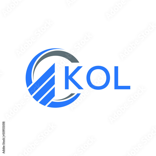 KOL Flat accounting logo design on white  background. KOL creative initials Growth graph letter logo concept. KOL business finance logo design.