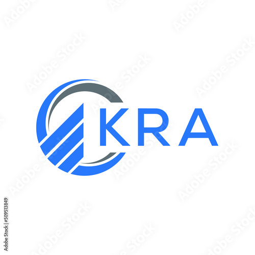 KRA Flat accounting logo design on white  background. KRA creative initials Growth graph letter logo concept. KRA business finance logo design.