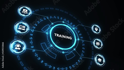 Business, Technology, Internet and network concept. Coaching mentoring education business training development E-learning concept.