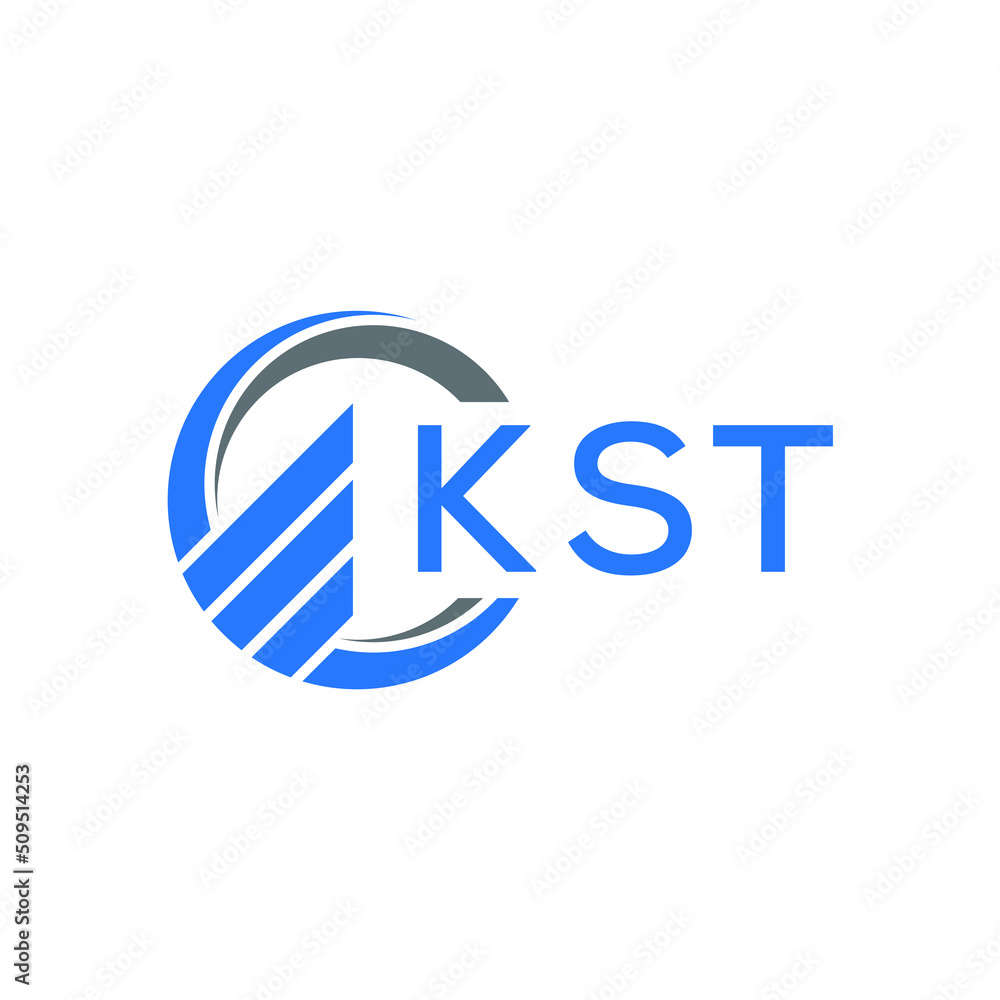 KST Flat accounting logo design on white  background. KST creative initials Growth graph letter logo concept. KST business finance logo design.