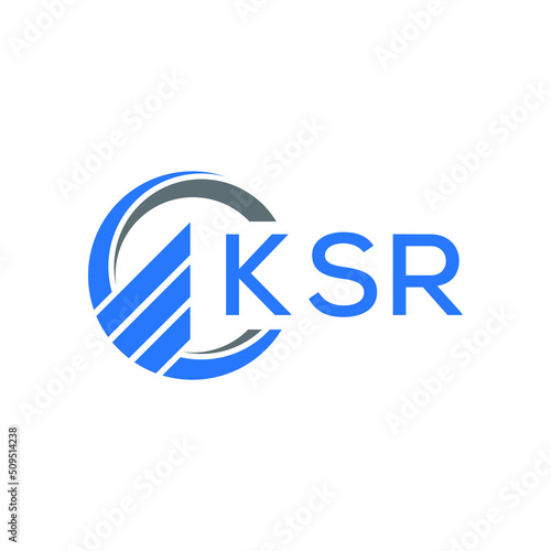 KSR Flat accounting logo design on white  background. KSR creative initials Growth graph letter logo concept. KSR business finance logo design. photo