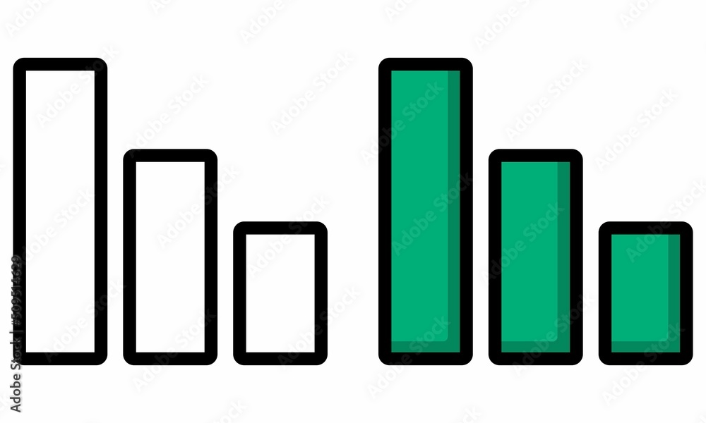 Illustration Vector Graphic of graph chart, equalizer column, bar icon Illustration Vector Graphic of graph chart, equalizer column, bar icon