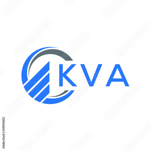 KVA Flat accounting logo design on white  background. KVA creative initials Growth graph letter logo concept. KVA business finance logo design.