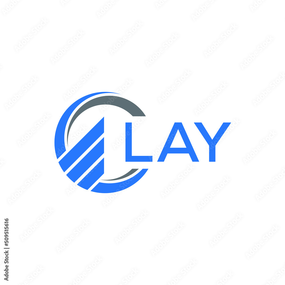 LAY Flat accounting logo design on white  background. LAY creative initials Growth graph letter logo concept. LAY business finance logo design.