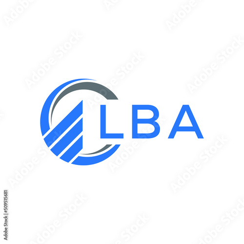 LBA Flat accounting logo design on white  background. LBA creative initials Growth graph letter logo concept. LBA business finance logo design. photo