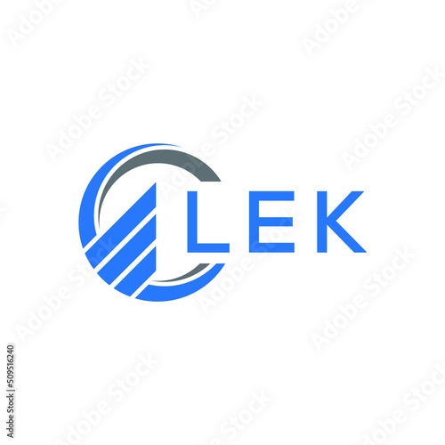 LEK Flat accounting logo design on white  background. LEK creative initials Growth graph letter logo concept. LEK business finance logo design.
