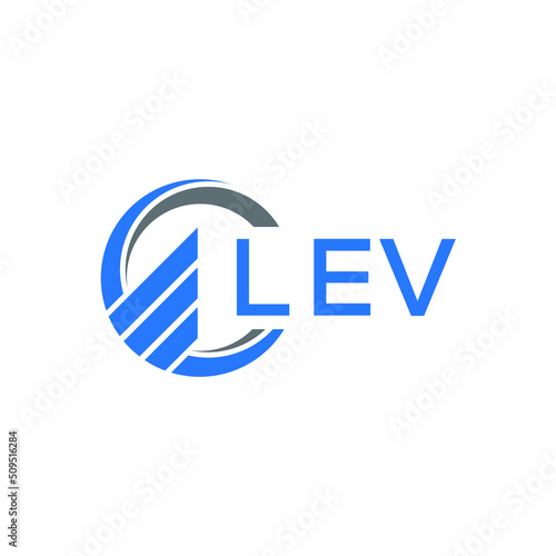 LEV Flat accounting logo design on white  background. LEV creative initials Growth graph letter logo concept. LEV business finance logo design.