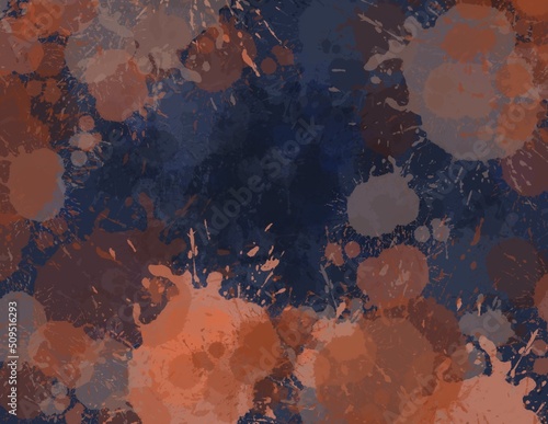 Photography Blue and orange splatter background texture