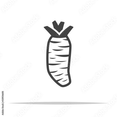 Wasabi root icon vector isolated