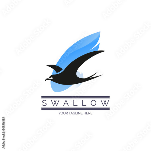 Swallow Bird flying logo template design for brand or company and other