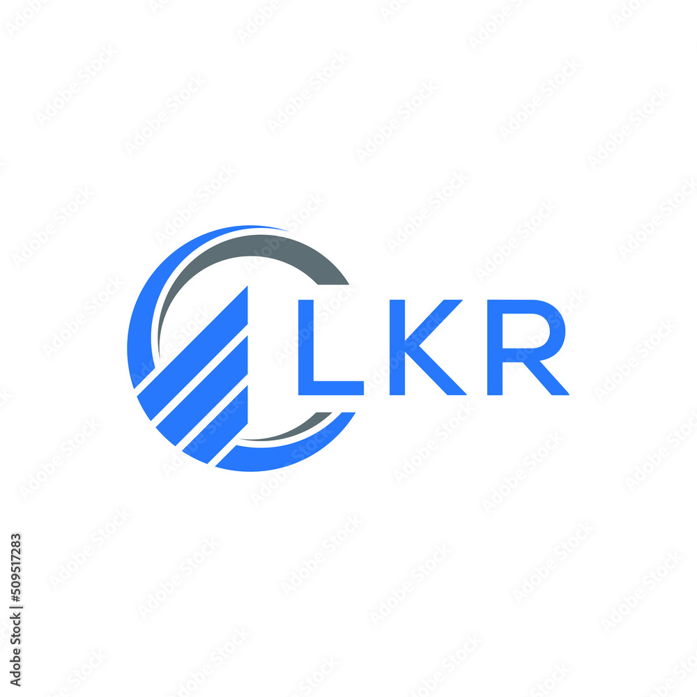 LKR Flat accounting logo design on white  background. LKR creative initials Growth graph letter logo concept. LKR business finance logo design.