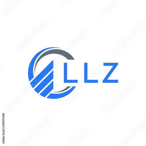 LLZ Flat accounting logo design on white  background. LLZ creative initials Growth graph letter logo concept. LLZ business finance logo design.