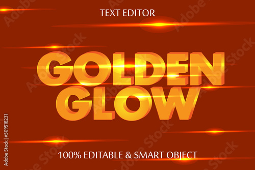 golden glow effect 3 dimension emboss luxury style