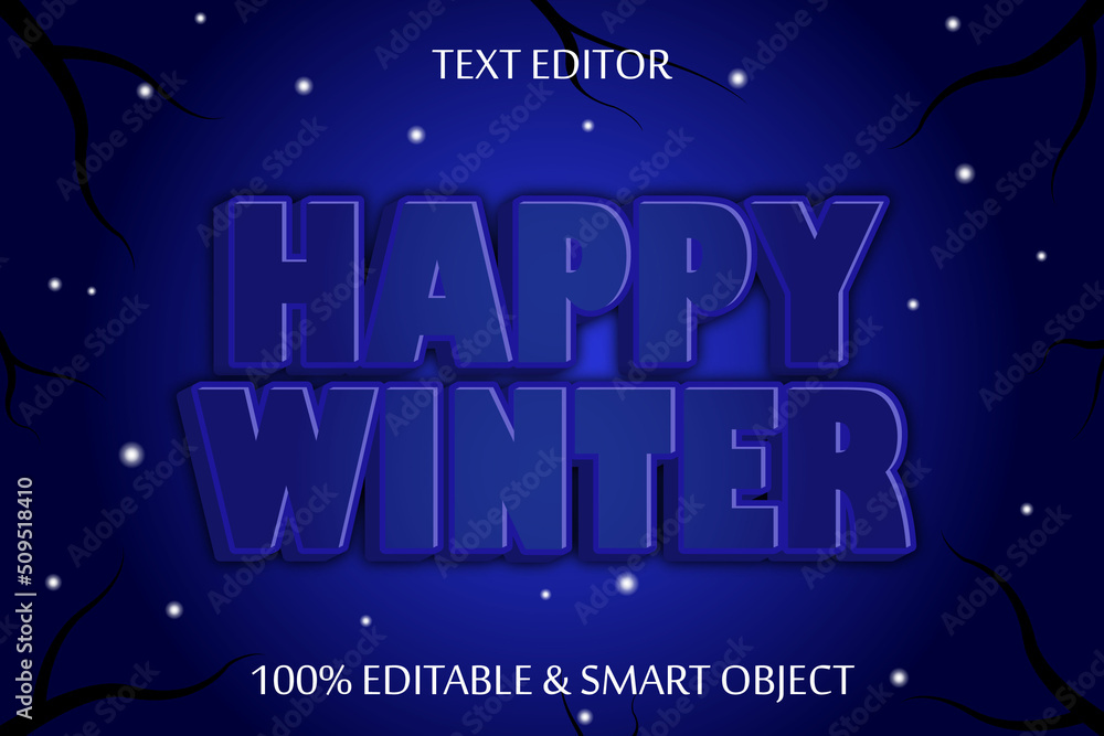 happy winter 3 dimensions emboss modern style