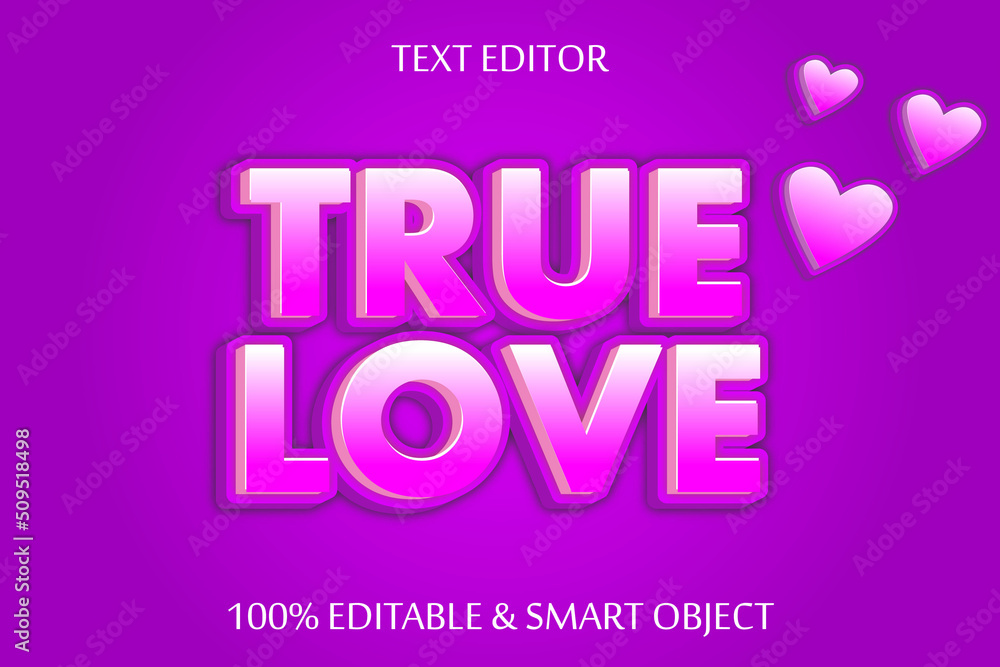 True love 3 dimension emboss cartoon style