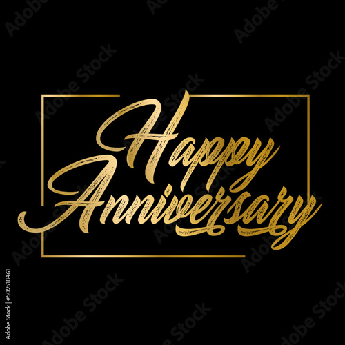 Luxury gold Happy Anniversary text vector art
