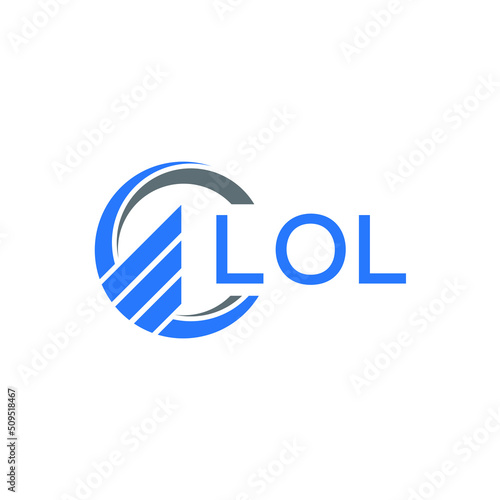 LOL Flat accounting logo design on white  background. LOL creative initials Growth graph letter logo concept. LOL business finance logo design.