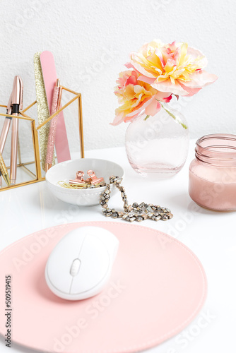 Feminine Styled Workspace