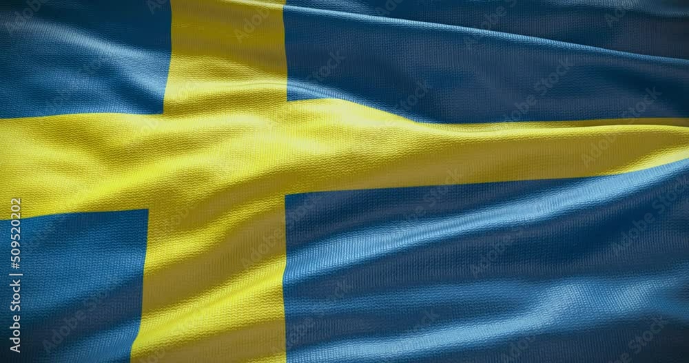 Sweden national flag waving background, 4k backdrop animation Sweden national flag waving background, 4k backdrop animation