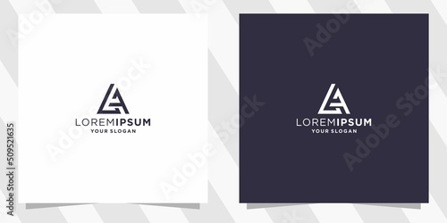 letter la al logo with minimal design