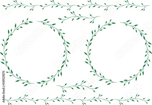 手描きの葉っぱのフレーム、バナー 