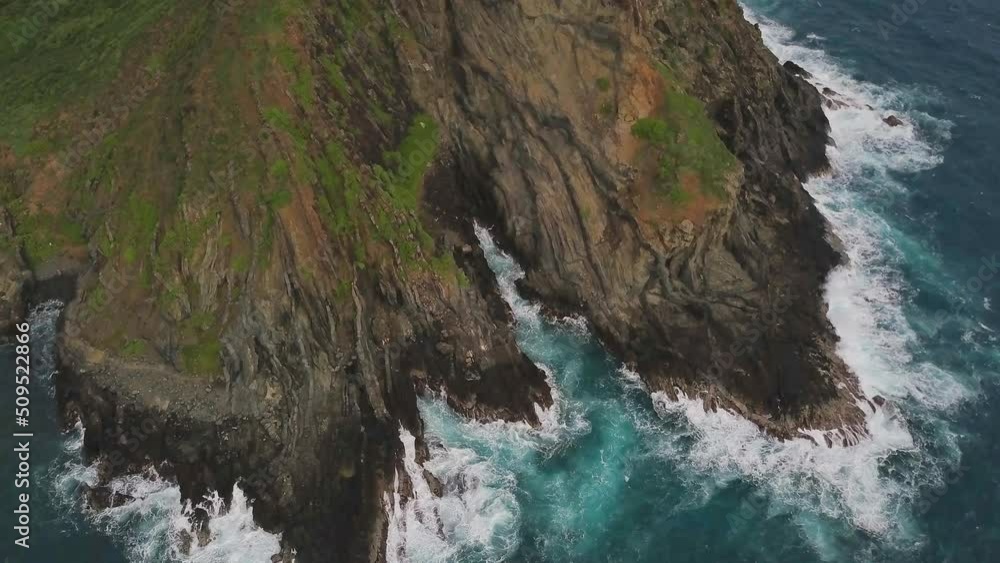 Aerial view of the backside of Moku nui island in Oahu Hawaii Aerial view of the backside of Moku nui island in Oahu Hawaii