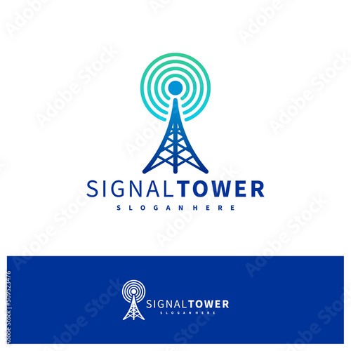 Signal Tower logo design vector template, Signal Tower logo concepts illustration.