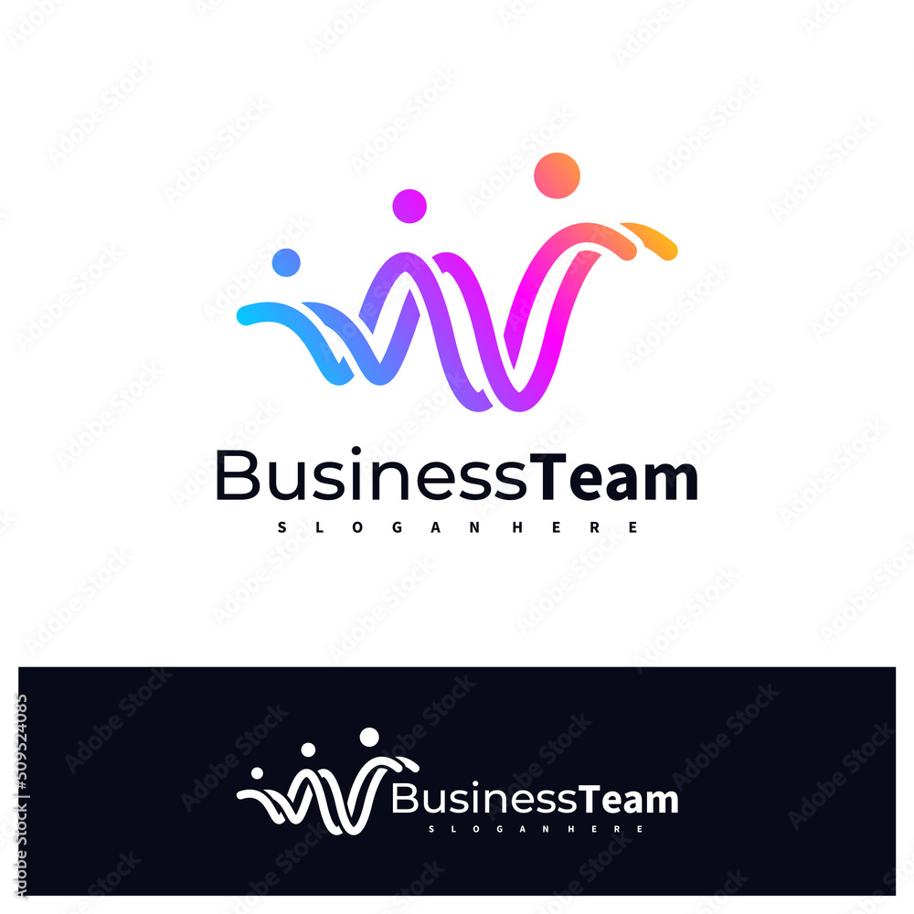 People W logo design vector template, Initial W logo concepts illustration. People W logo design vector template, Initial W logo concepts illustration.