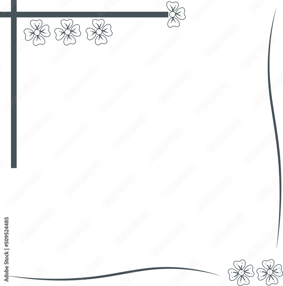 Obraz premium Frame Black and white with flower