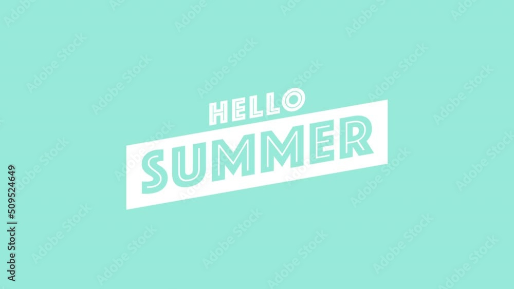 Hello Summer on green gradient texture, motion promotion, summer and retro style background Hello Summer on green gradient texture, motion promotion, summer and retro style background