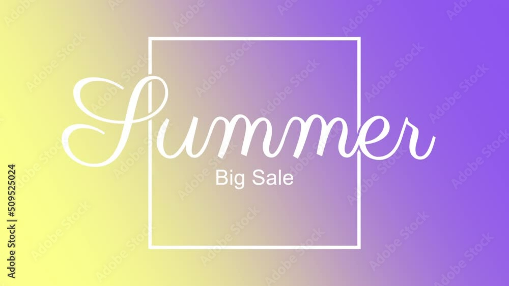 Summer Big Sale in white frame on gradient texture, motion promotion, summer and retro style background Summer Big Sale in white frame on gradient texture, motion promotion, summer and retro style background