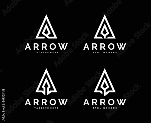 Initial Letter A Arrow with Arrowhead logo design vector template