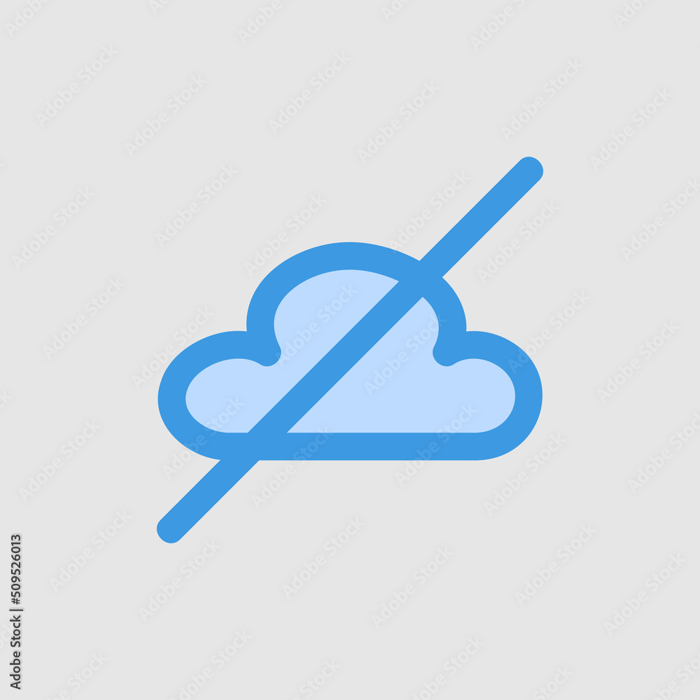 Cloud offline icon in blue style about essentials, use for website mobile app presentation Cloud offline icon in blue style about essentials, use for website mobile app presentation