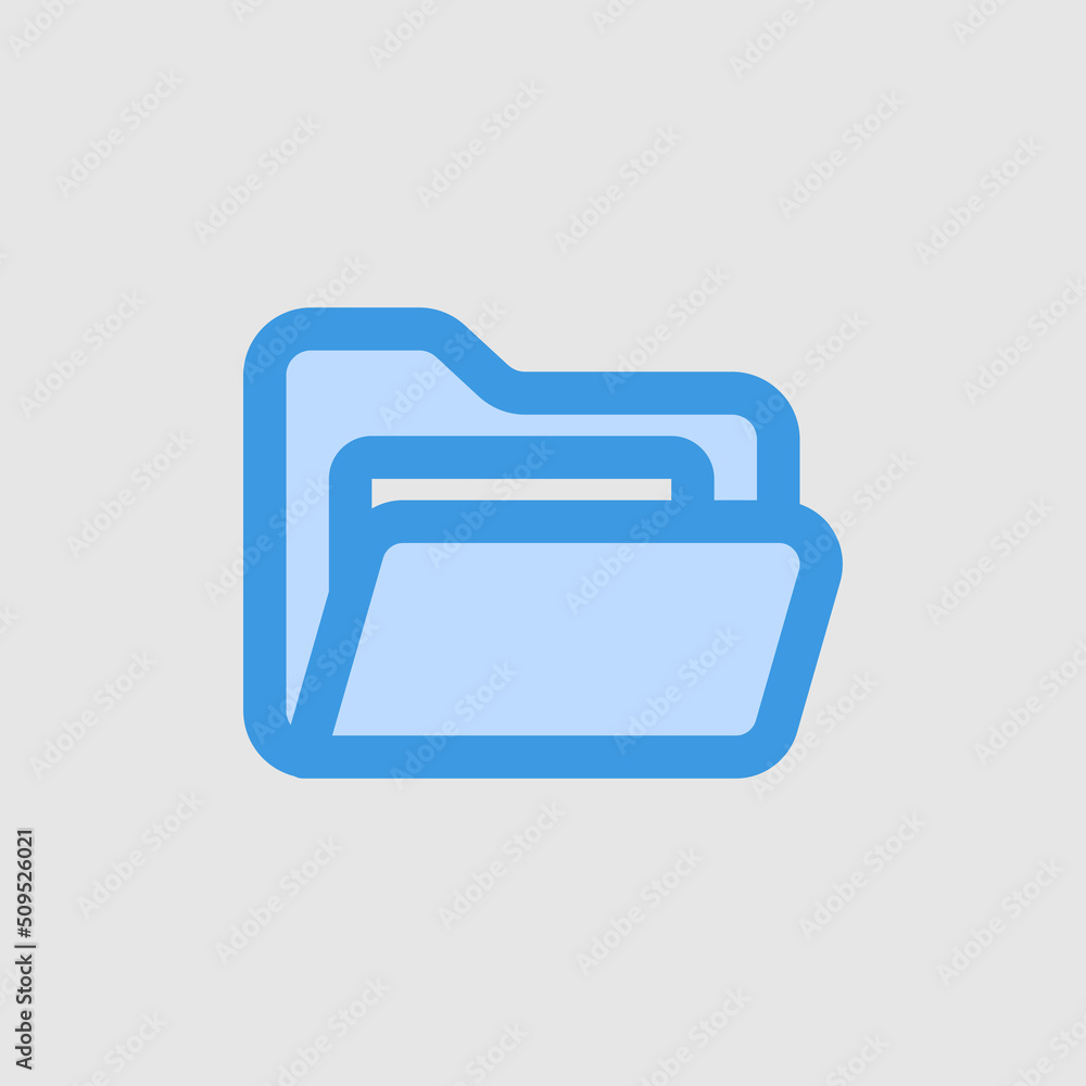 Folder icon in blue style about essentials, use for website mobile app presentation Folder icon in blue style about essentials, use for website mobile app presentation