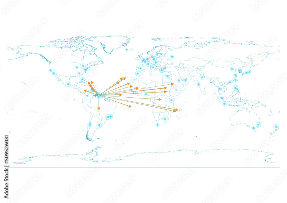Fototapeta premium Export concept map for Guyana, vector Guyana map on white background suitable for export concepts. File is suitable for digital editing and large size prints.