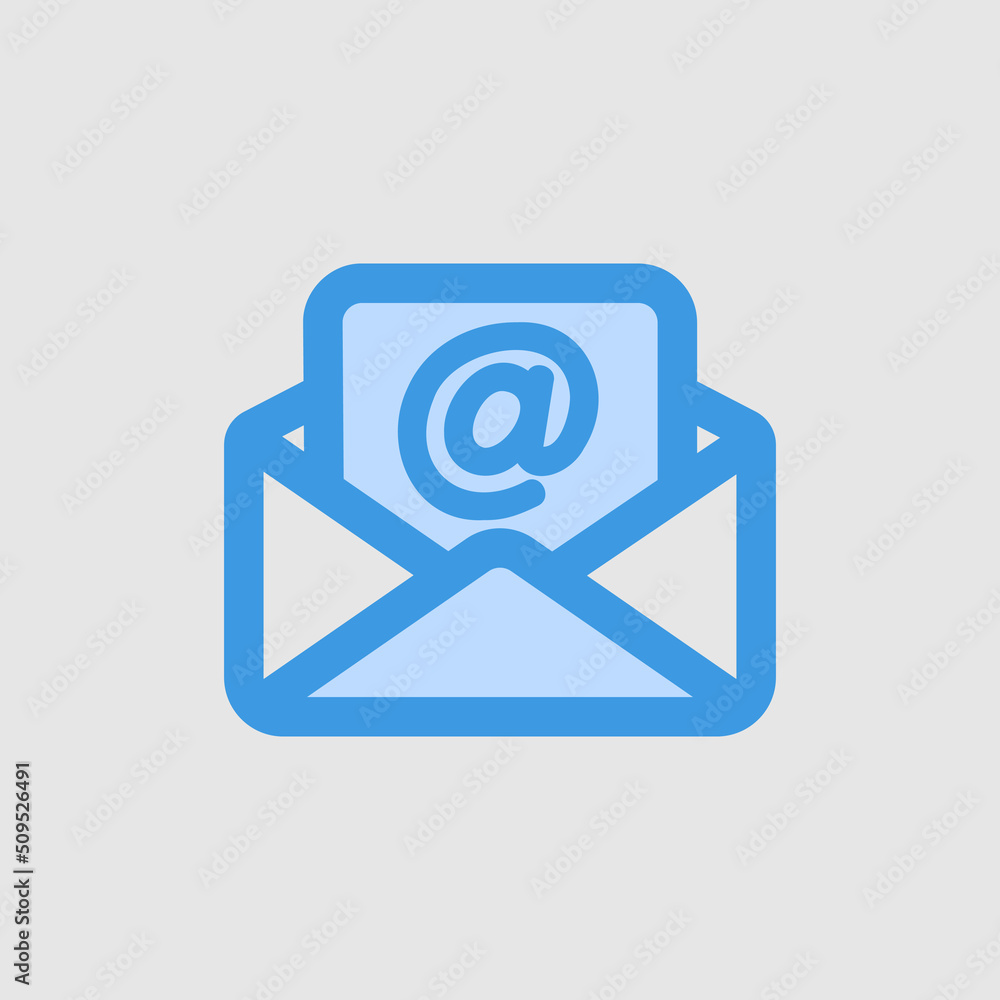 Email icon in blue style about essentials, use for website mobile app presentation Email icon in blue style about essentials, use for website mobile app presentation