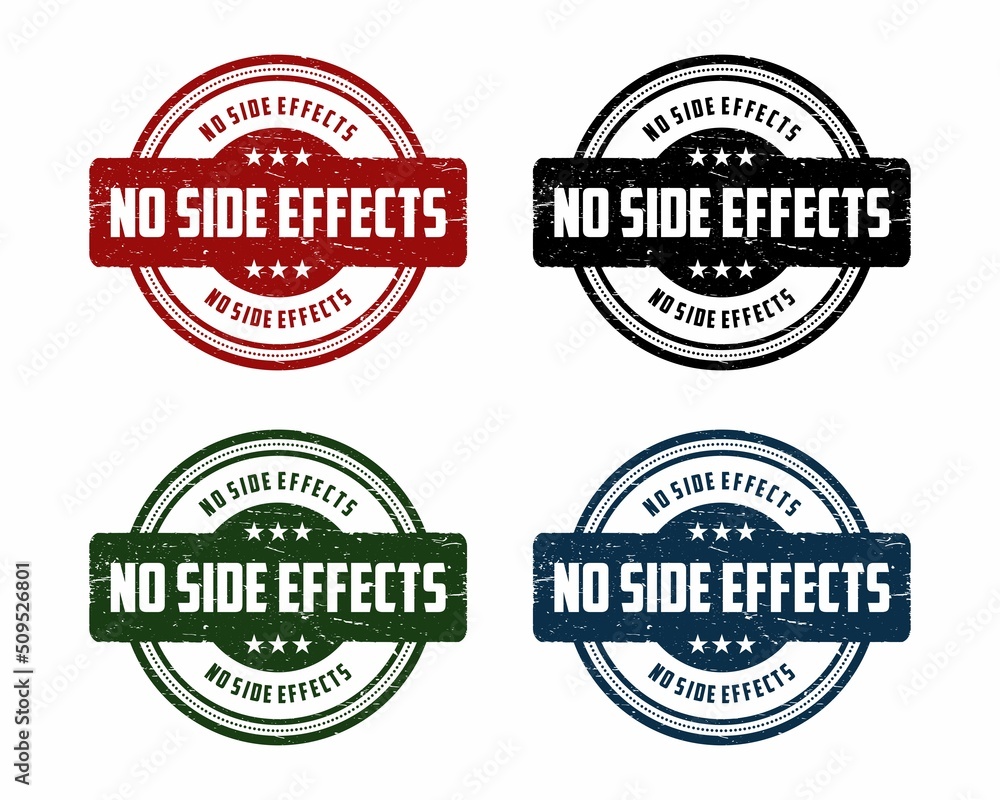 Fototapeta premium No side effects grunge rubber stamp on white background, vector illustration